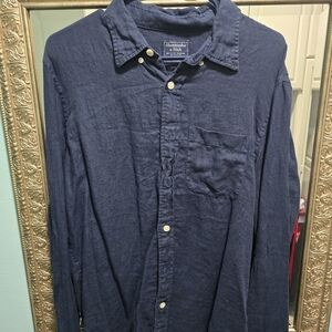 Abercrombie & Fitch Navy Casual Button-Down Shirt